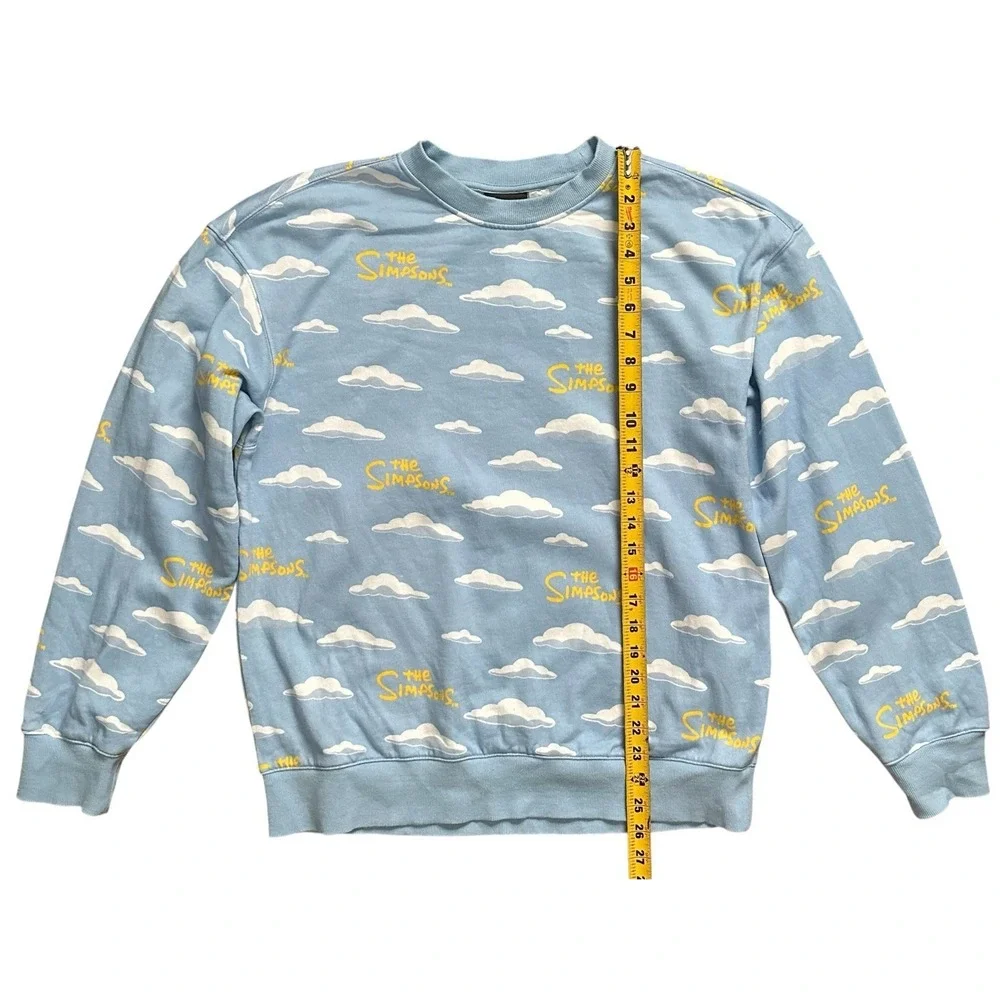 The Simpsons x‎ H&M Divided Blue Cloud Print Oversized Sweatshirt Men's Size M
